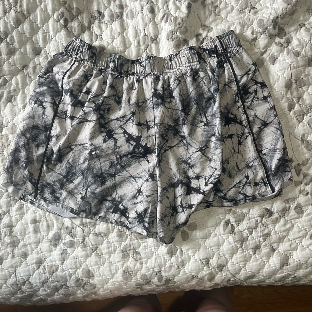 Xersion Black and White Tie-Dye Athletic Shorts